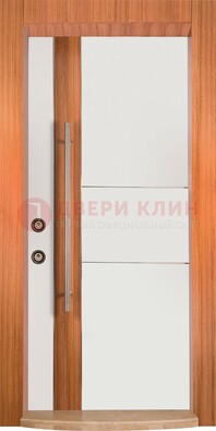 Белая входная дверь c МДФ панелью ЧД-09 в частный дом в Егорьевске