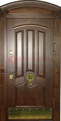 Хорошая стальная арочная дверь с декоративным элементом ДА-23 в Егорьевске