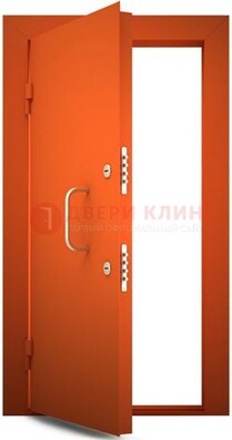 Оранжевая стальная бронированная дверь с нитроэмалью ДБ-2 в Санкт-Петербурге