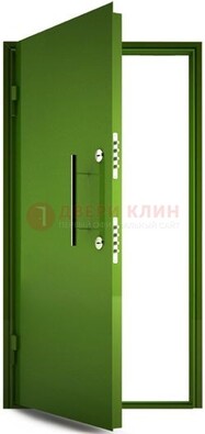 Зеленая металлическая бронированная дверь ДБ-8 в Челябинске
