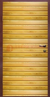 Железная дверь цвета сосна с евровагонкой ДЕ-6 В Ижевске