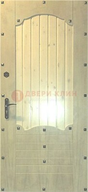 Белая железная дверь с евровагонкой ДЕ-9 в Егорьевске