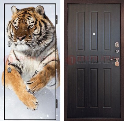 Металлическая дверь с фотопечатью тигра ДФ-1 в Егорьевске