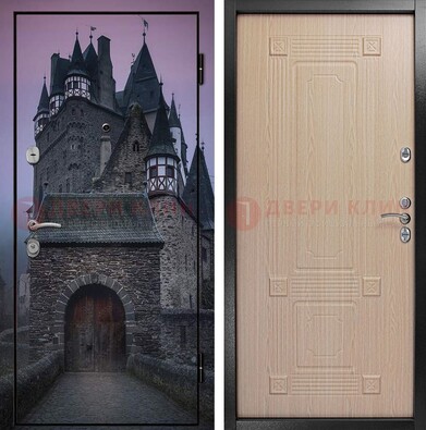 Входная металлическая дверь с фотопечатью замка ДФ-38 в Звенигороде