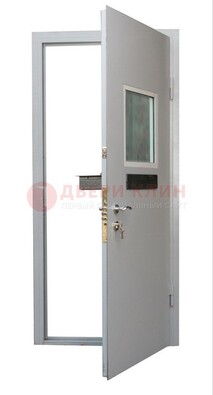 Белая металлическая дверь в кассу ДКС-1 в Луховицах