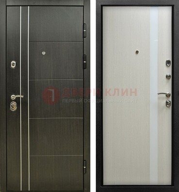 Морозостойкая темная металлическая дверь с МДФ ДМ-164 в Егорьевске