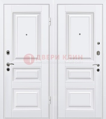 Белая металлическая дверь с МДФ ДМ-179 в Егорьевске
