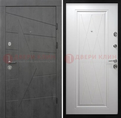 Темная железная дверь МДФ с рисунком ДМ-194 в Егорьевске