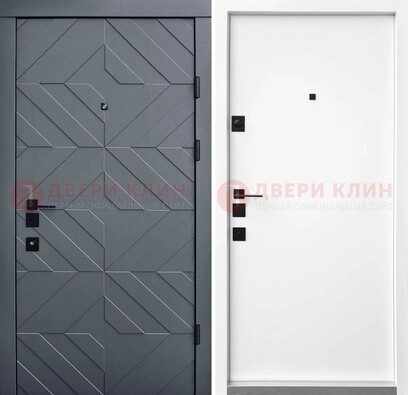Темная уличная дверь с филенчатой МДФ внутри ДМ-205 в Егорьевске