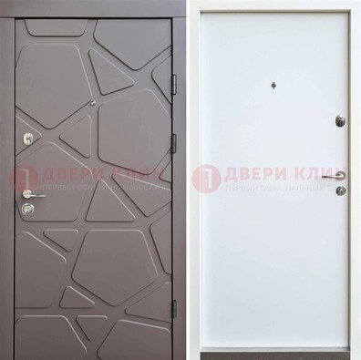 Серая входная дверь с филенчатой МДФ ДМ-216 в Егорьевске