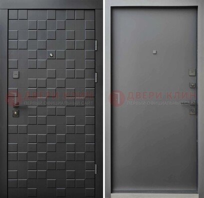 Темная стальная филенчатая дверь с МДФ ДМ-221 в Егорьевске