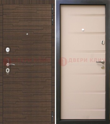 Коричневая  железная дверь c фрезерованной МДФ ДМ-248 в Егорьевске