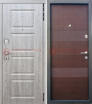 Серая филенчатая входная дверь МДФДМ-252 в Егорьевске