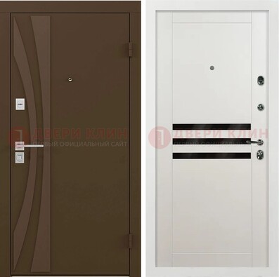 Стальная коричневая дверь с МДФ панелями ДМ-293 в Егорьевске