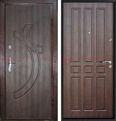 Коричневая железная дверь с МДФ и узором ДМ-345 в Павловском Посаде
