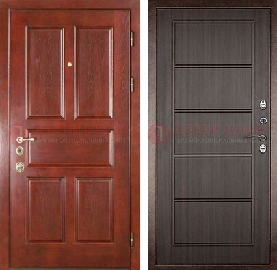 Красная металлическая дверь с МДФ в квартиру ДМ-387 в Волгограде