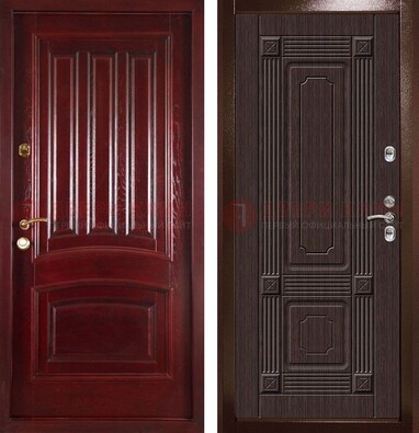 Красная стальная дверь с филенчатой МДФ ДМ-398 в Егорьевске