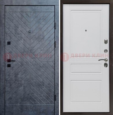 Серая металлическая дверь с декоративной МДФ ДМ-439 в Тамбове