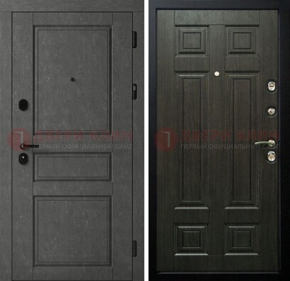 Серая стальная дверь с классическими МДФ ДМ-456 в Егорьевске