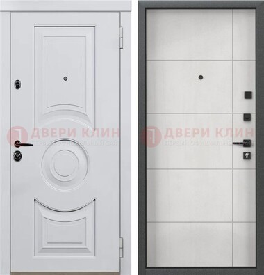 Белая железная дверь с МДФ в квартиру ДМ-463 в Егорьевске