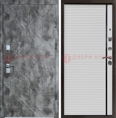 Серая металлическая дверь с панелями МДФ хайтек ДМ-466 в Егорьевске