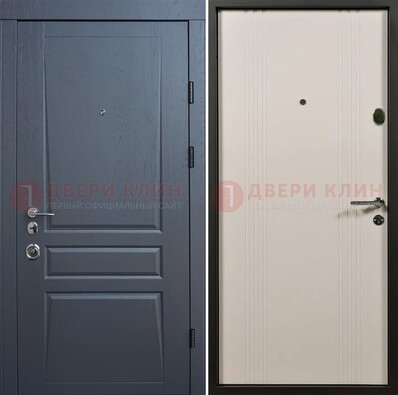Темно-серая стальная дверь с МДФ хайтек ДМ-481 в Тамбове