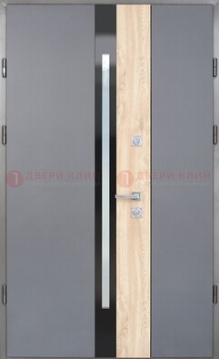 Полуторная металлическая дверь с МДФ ДМ-503 в Егорьевске