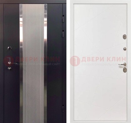 Темная металлическая дверь в квартиру МДФ с двух сторон ДМ-512 в Егорьевске
