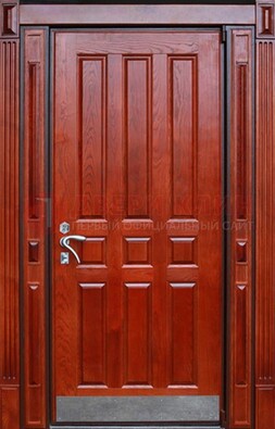 Красная входная дверь для улицы с МДФ ДМ-532 в Егорьевске