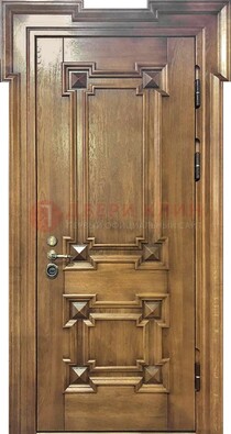 Филенчатая железная дверь с массивом дуба ДМД-56 в Егорьевске
