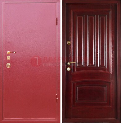 Красная металлическая дверь с порошковым напылением ДП-165 в Егорьевске