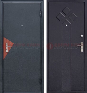 Черная входная дверь с порошковым напылением и узором внутри ДП-241 в Егорьевске