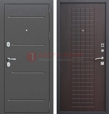 Металлическая дверь с порошковым покрытием и МДФ Махагон ДП-254 в Егорьевске
