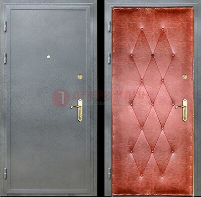 Серая стальная дверь с порошковым покрытием ДП-25 в Уфе