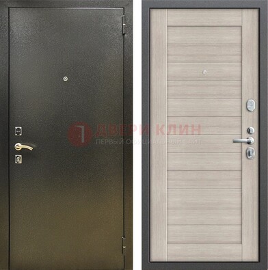 Стальная темно-серая дверь с порошковой отделкой и МДФ панелью ДП-278 в Егорьевске