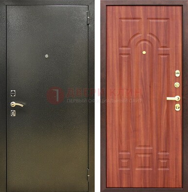 Входная темно-серая дверь с порошковой отделкой и МДФ Миланский орех ДП-281 в Егорьевске