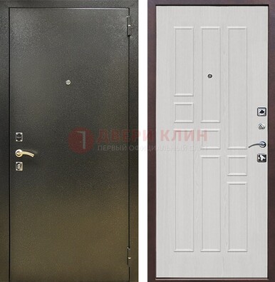 Входная дверь Темное серебро с порошковой отделкой и терморазрывом МДФ ДП-282 в Егорьевске