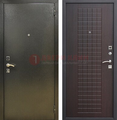 Темная железная дверь с порошковым напылением и терморазрывом МДФ Махагон ДП-286 в Йошкар-Оле