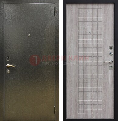 Железная темная дверь с порошковым покрытием и филенчатой МДФ ДП-297 в Егорьевске