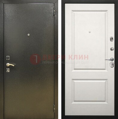 Металлическая темная дверь с порошковым напылением и классической МДФ ДП-298 в Егорьевске