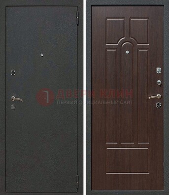 Черная металлическая дверь с порошковым окрасом ДП-47 в Егорьевске