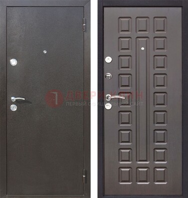 Коричневая железная дверь с порошковым окрасом ДП-63 в Егорьевске