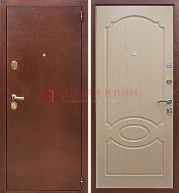 Коричневая металлическая дверь с порошковым окрасом ДП-76 в Егорьевске
