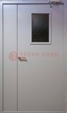 Белая железная подъездная дверь ДПД-4 в Егорьевске