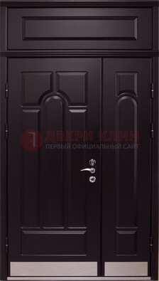 Парадная дверь с металлическими вставками ДПР-47 и фрамугой в Егорьевске