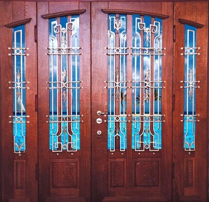 Парадная дверь со вставками из стекла ДПР-55 с шумоизоляцией в Егорьевске