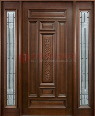 Парадная дверь с резьбой ДПР-70 в кирпичный дом в Егорьевске