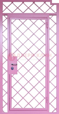 Розовая металлическая решетчатая дверь ДР-15 в Егорьевске