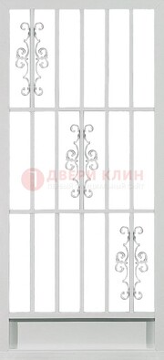 Белая железная решетчатая дверь ДР-9 в Егорьевске