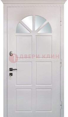 Светлая железная дверь со стеклом ДС-29 в Егорьевске